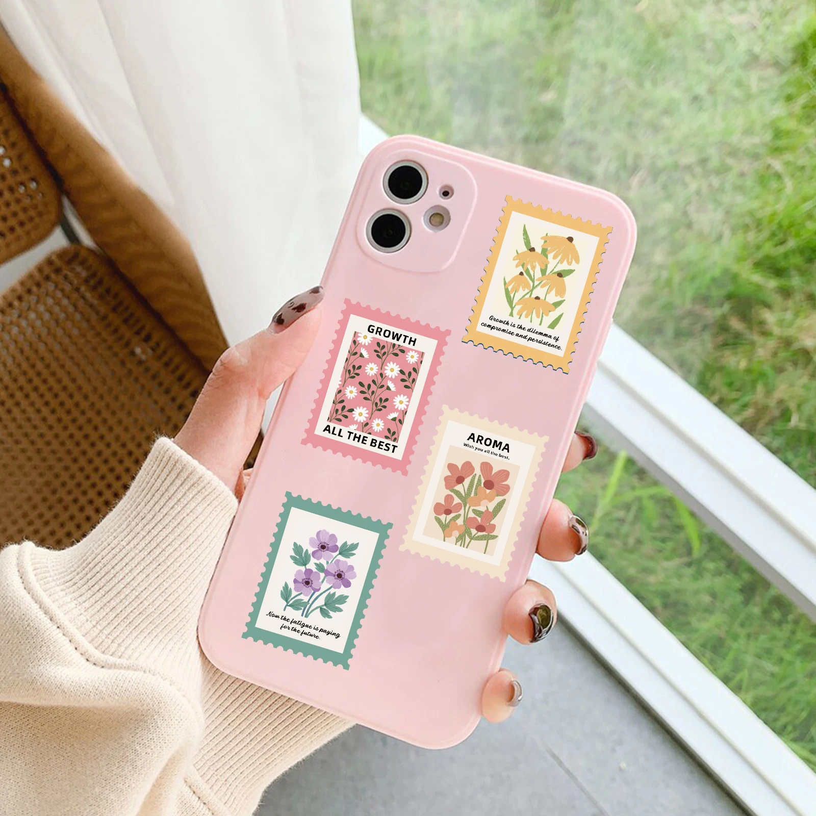 防水アートフラワースタンプ,落書きスタイルのステッカー,ラップトップ,荷物,スケートボード,装飾電話,50個