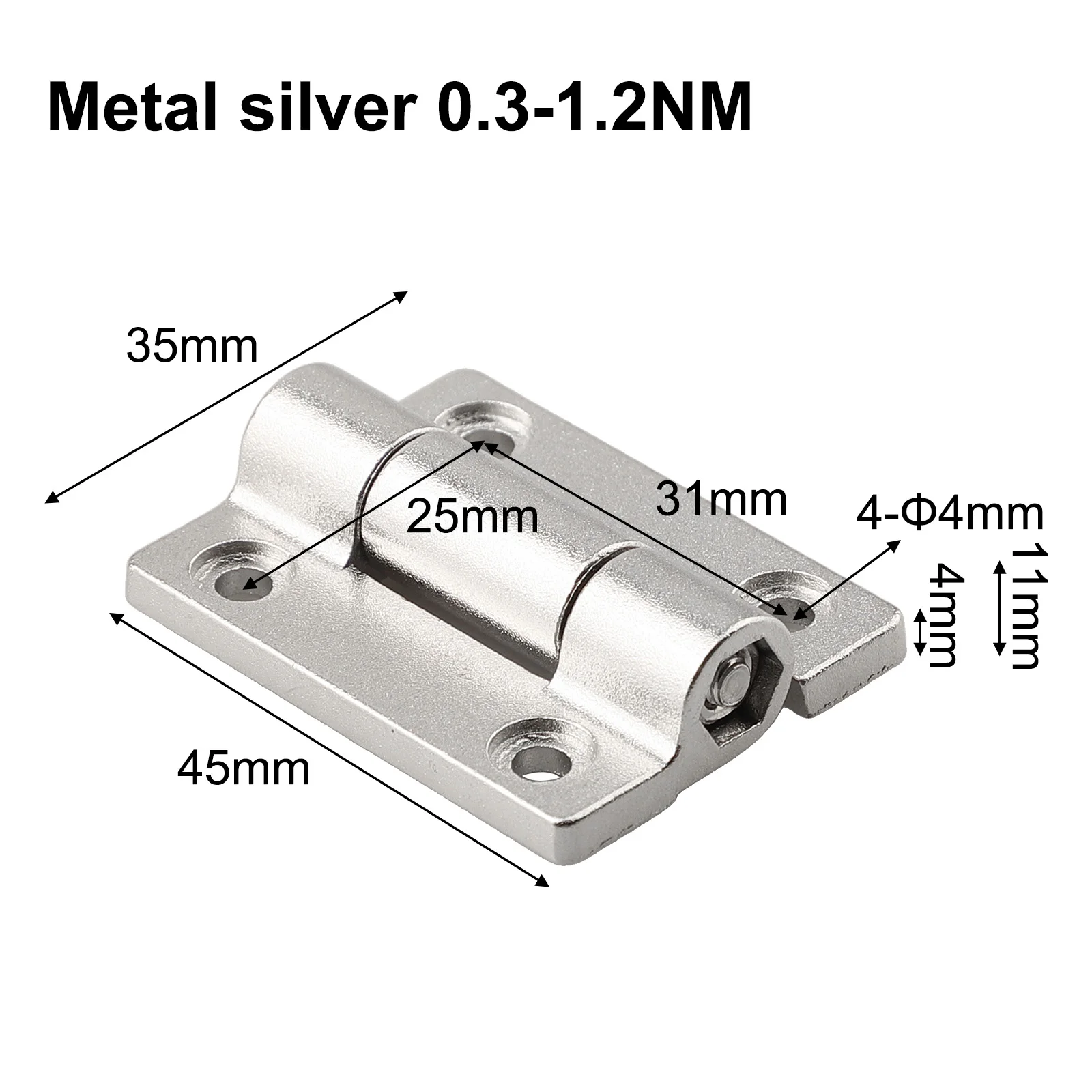 2 PCS Stop Positioning Stop Flat Hinge Adjustable Torque Damping Hinge Shaft Furniture Accessories 45x35mm