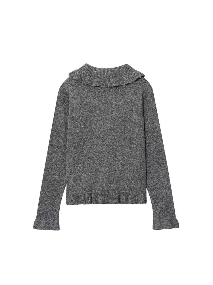 Veste tricotée à manches longues pour femmes, style européen et américain, nouvelle tendance de la mode, vêtements décontractés pour femmes, revers décoratif superposé