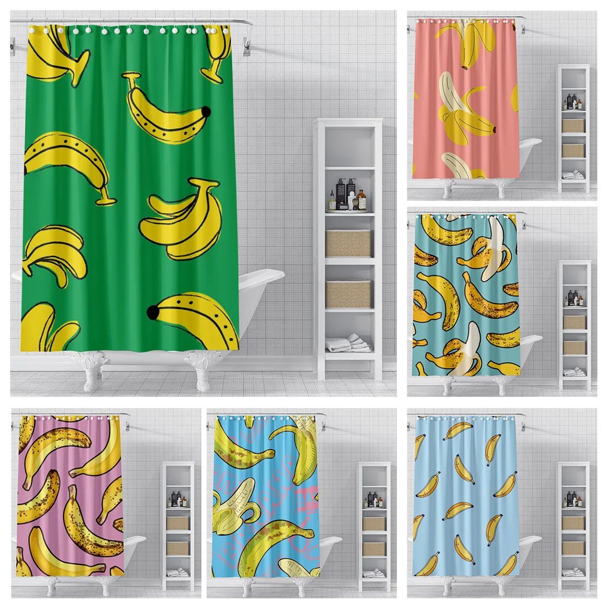 Home decoration shower curtains for bathroom waterproof curtain fabric Modern Nordic style Living Room Fruit plant fresh simple