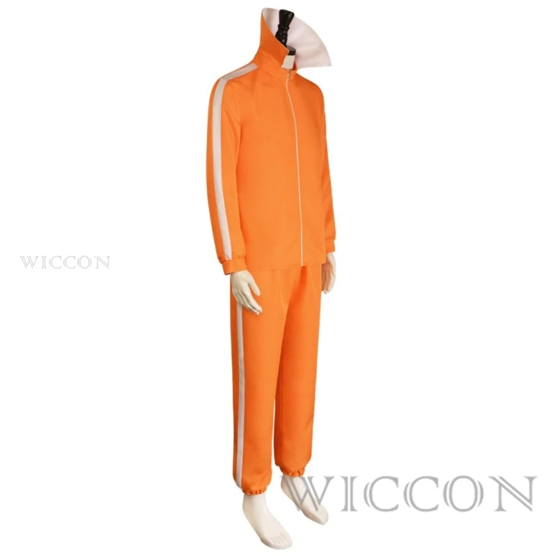 Movie Vector Cosplay Costume Orange Jakect Pant Outfits Set Mushroom-shaped  Wig Halloween Fancy Suit Party Suit