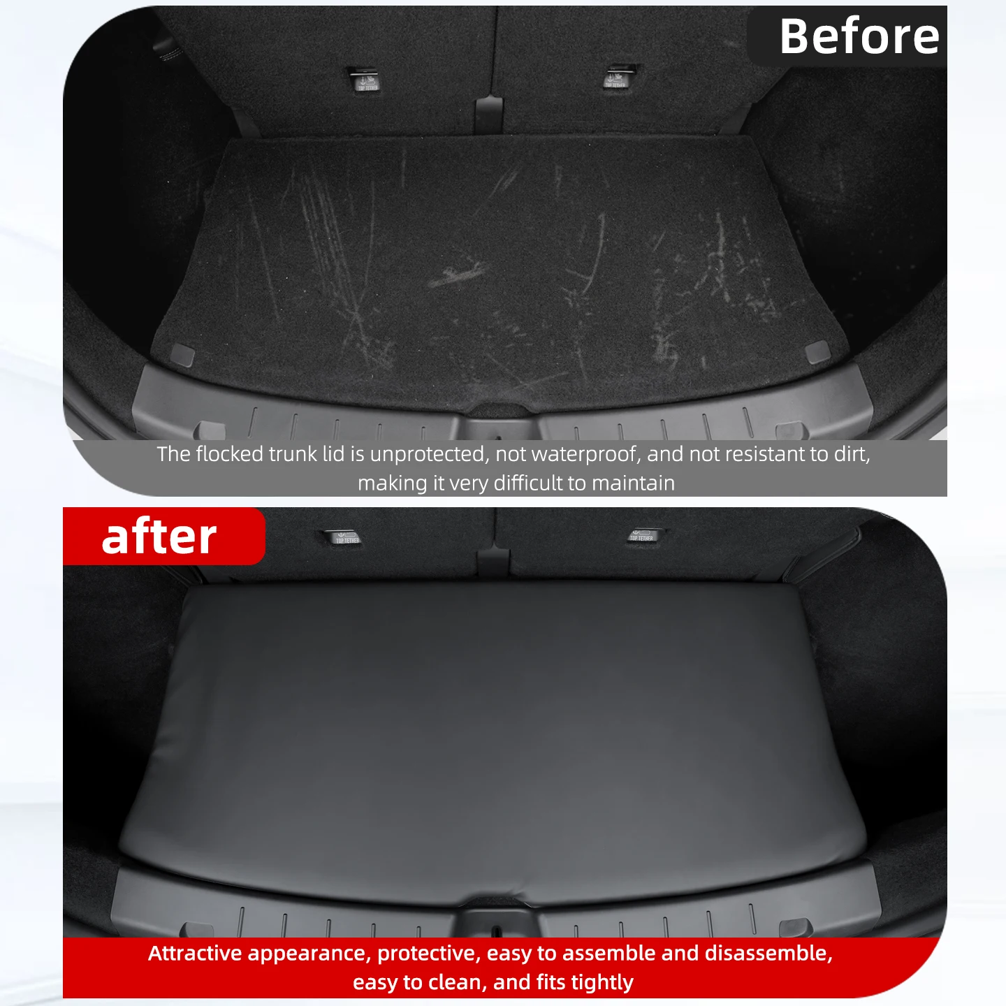 For Tesla Model YL 2026 Trunk Mat, Cover, Suede Protective Cover, Interior Modification Parts