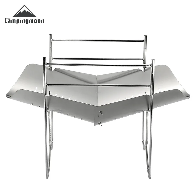 

CAMPINGMOON SOLO-A4 Открытый портативный обогрев костра Складная горелка для кемпинга Дрова Нержавеющая сталь Печь для барбекю