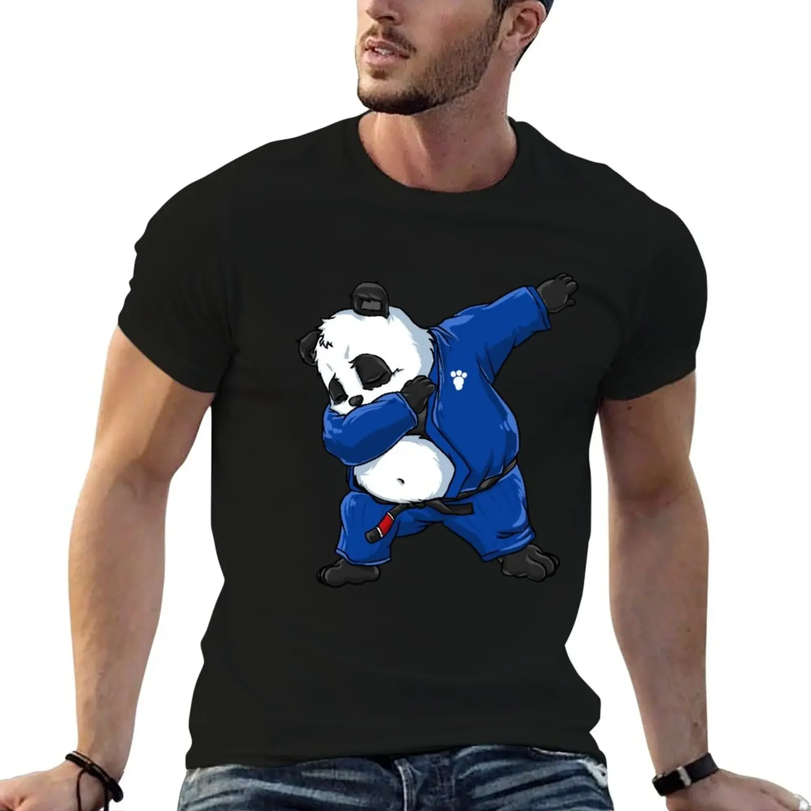 

Brazilian Jiu Jitsu Panda Dabbing in a Gi and Black Belt BJJ T-Shirt anime clothes Clothing sweat shirts, men