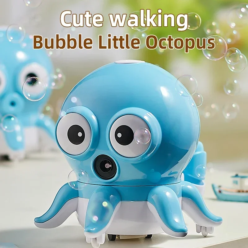 Máquina de burbujas de pulpo para caminar, modelo giratorio eléctrico bonito para niños, fabricante de burbujas de jabón, soplador de juguete, regalo para niños y niñas