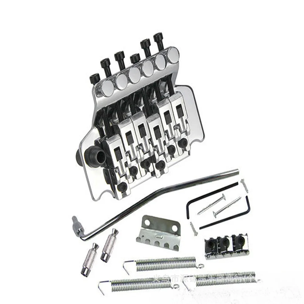 Accessoires pour guitare électrique : Système de pont double tremolo avec cordier tremolo noir et argenté