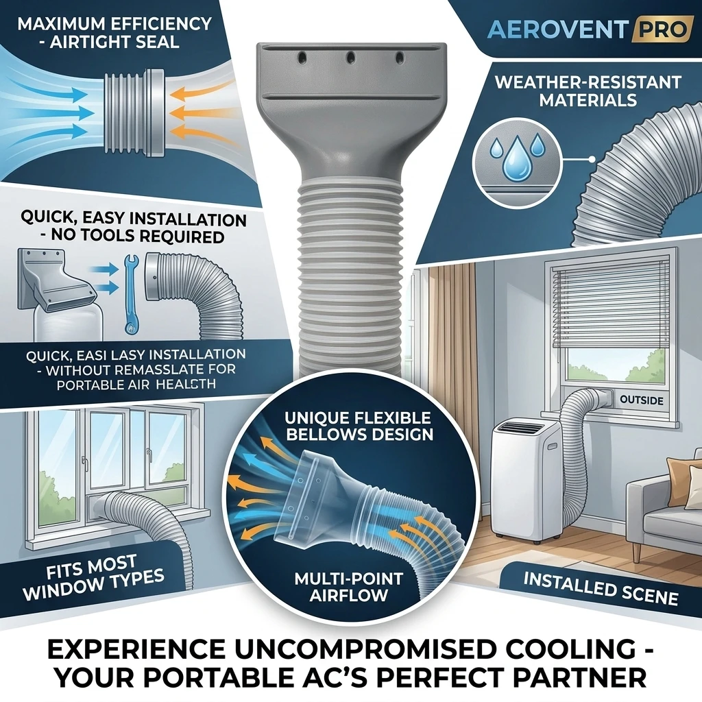 Portable Air Conditioner Window Vent Kit AC Exhaust Hose Coupler For 130mm/150mm Diameter Pipe Joint Adapter Extension Pipe 1.5