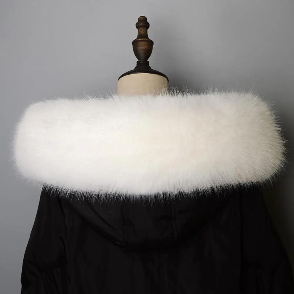 Women Faux Fur Collar Shawl Furry Fur Collar For Winter Coat Hood Fur Decor Plush Fake Fur Scarf Jacket Fur Collars