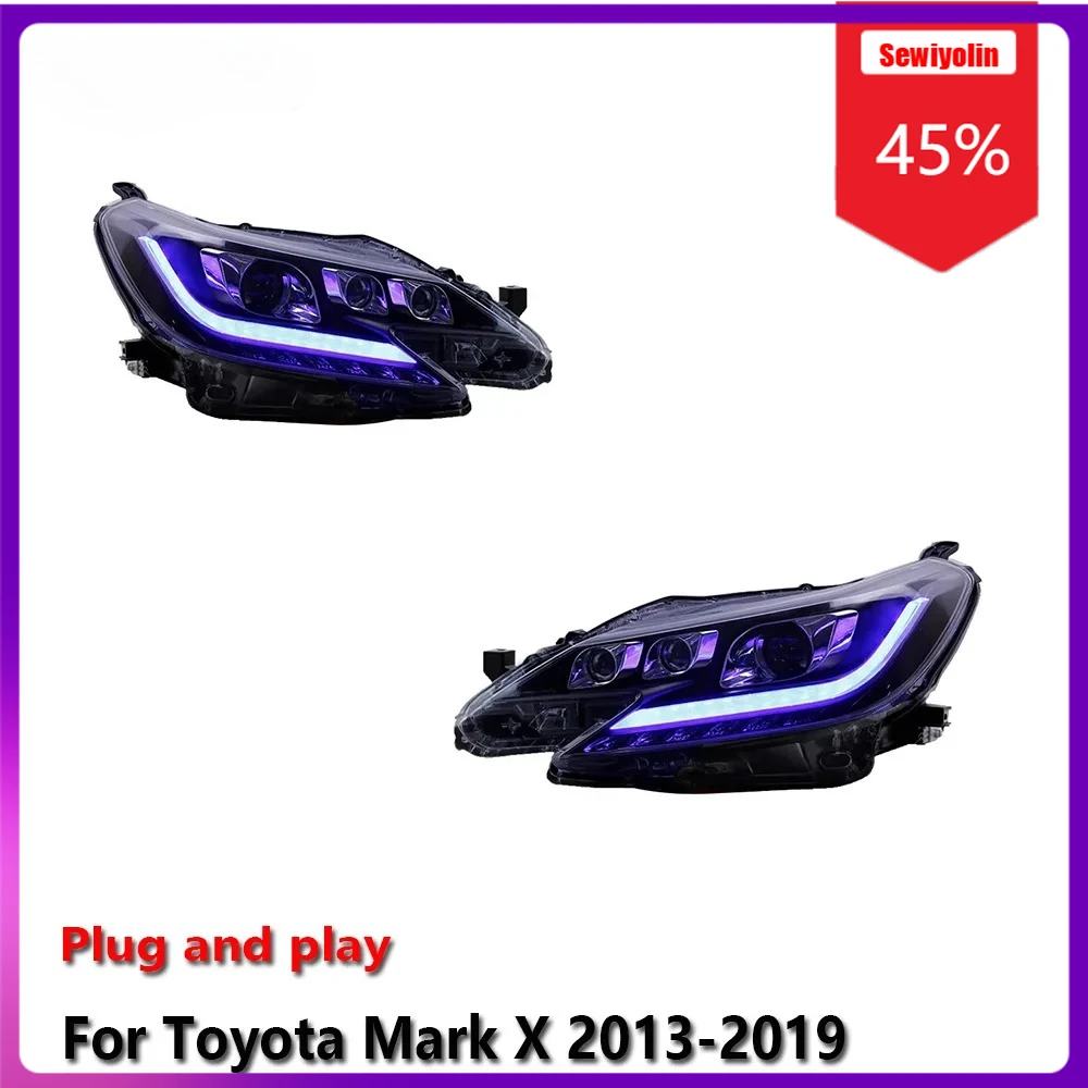 

Автомобильные светодиодные лампы Sewiyolin в сборе для Toyota Mark X 2013-2019, противотуманные фары DRL, стоп-сигналы поворота
