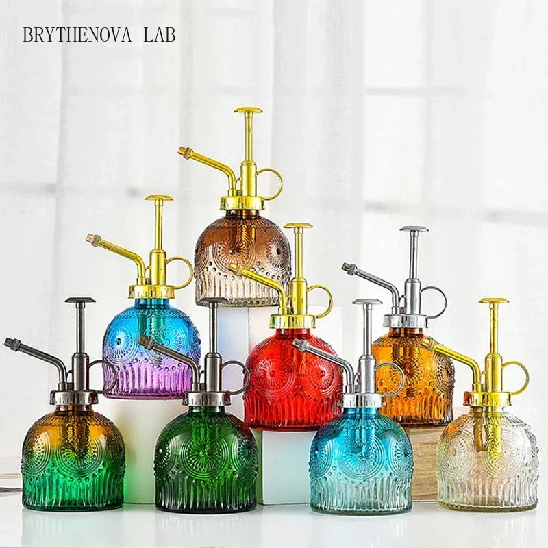 European-style Glass Watering Can Colorful Embossing Household Watering Succulent Can Plants Gardening Decoration