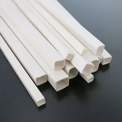 Tube carré en plastique ABS creux blanc, accessoires de modèle faits à la main bricolage, longueur de 250mm, 3x3mm-10x10mm