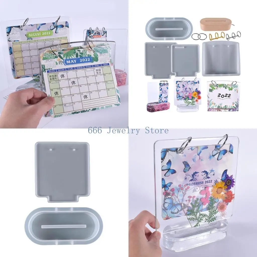 F2TD Calendar Hanging Board UV Crystal Epoxy Resin Mold Calendar Hanging Listed Mold