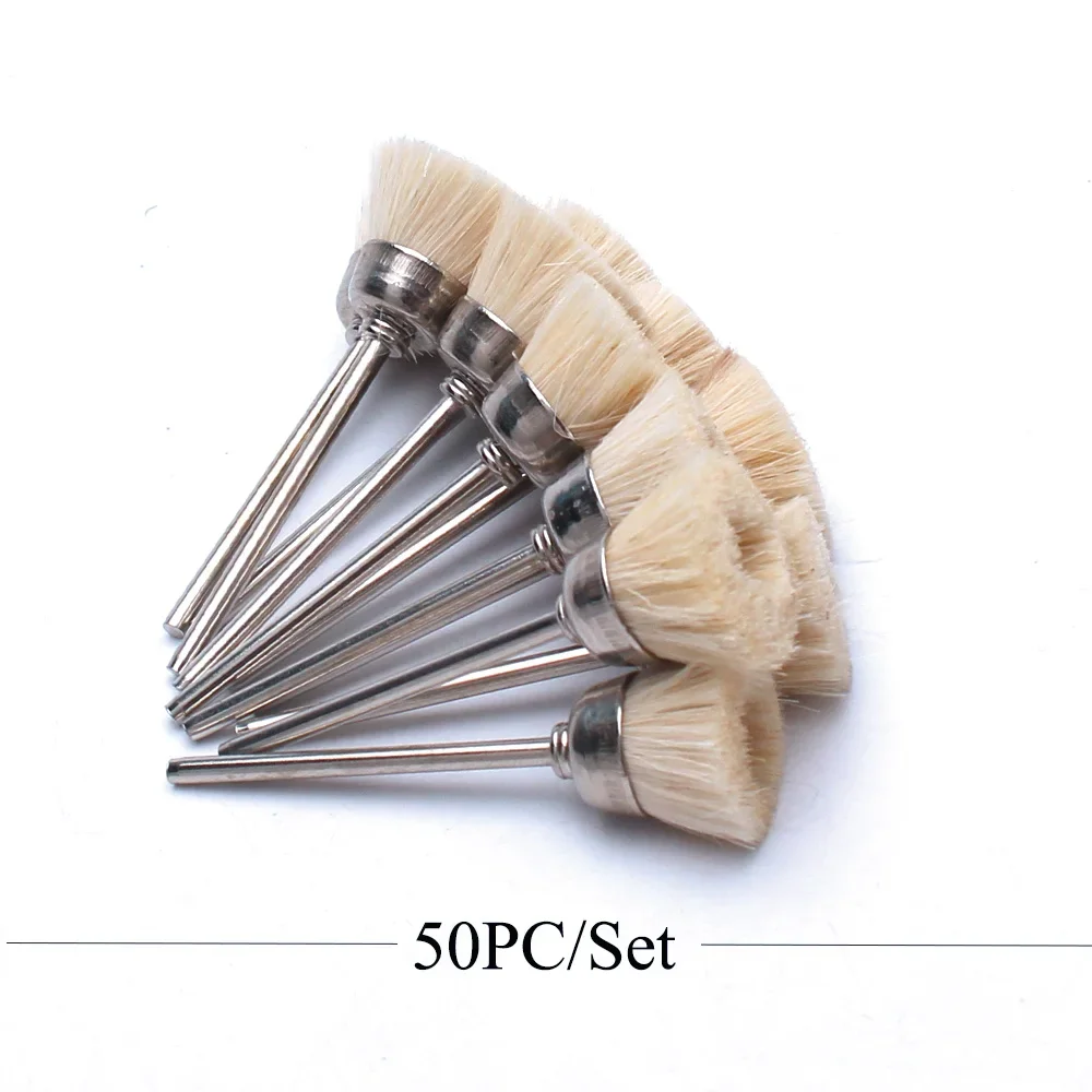 50개 골드 전동 매니큐어 드릴 청소 브러쉬 밀링 커터 구리선 클리너 네일 아트 액세서리 드릴 비트 청소 도구