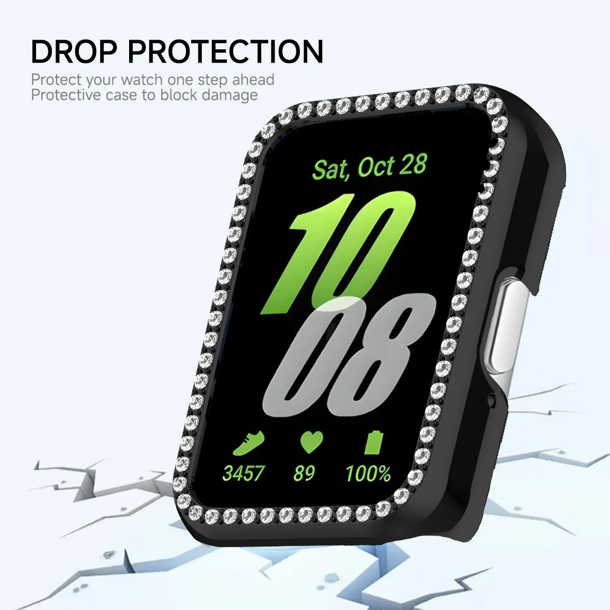 Diamond Protective Case for Samsung Galaxy Fit 3 Hollow Cover Protector PC Shell for Galaxy Fit3 Fashionable Accessories