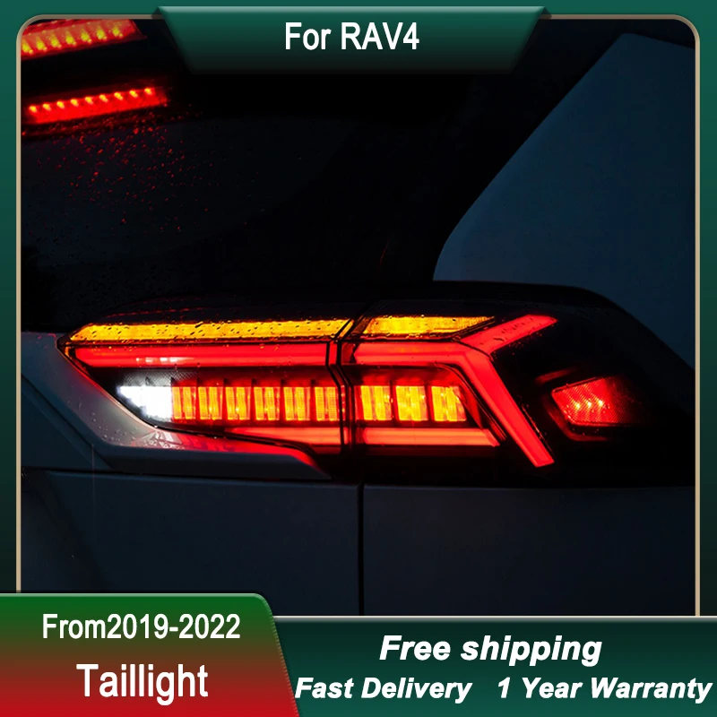 Car Tail Lights For Toyoto RAV4 2019-2022 LED  Tail Light Brake Reverse Tail Lamp Dynamic Turn Signal Light Tail Lamp Assembly