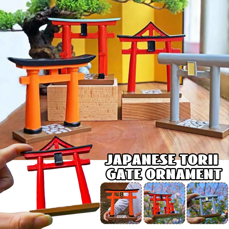 Torii Gate Japanese Decor Miniature Bonsai Zen Craft Garden Torii Shrine Shinto Landscape Sandstone Micro Decor Ornaments