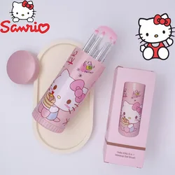 Sanrio Hello Kitty Anime Makeup Brush Set Fashion Jewelry Blush Eyebrow Lip Eyeshadow Brush Beauty Tools Girls Gift with Box