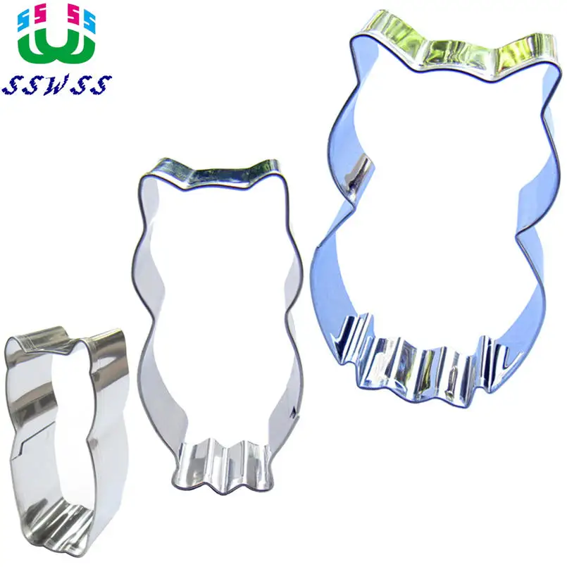 Owl Shape Cake Cookie Biscuit Stainless Steel Baking Molds, Cartoon Animals Cake Decorating Fondant Pastry Cutting Tools