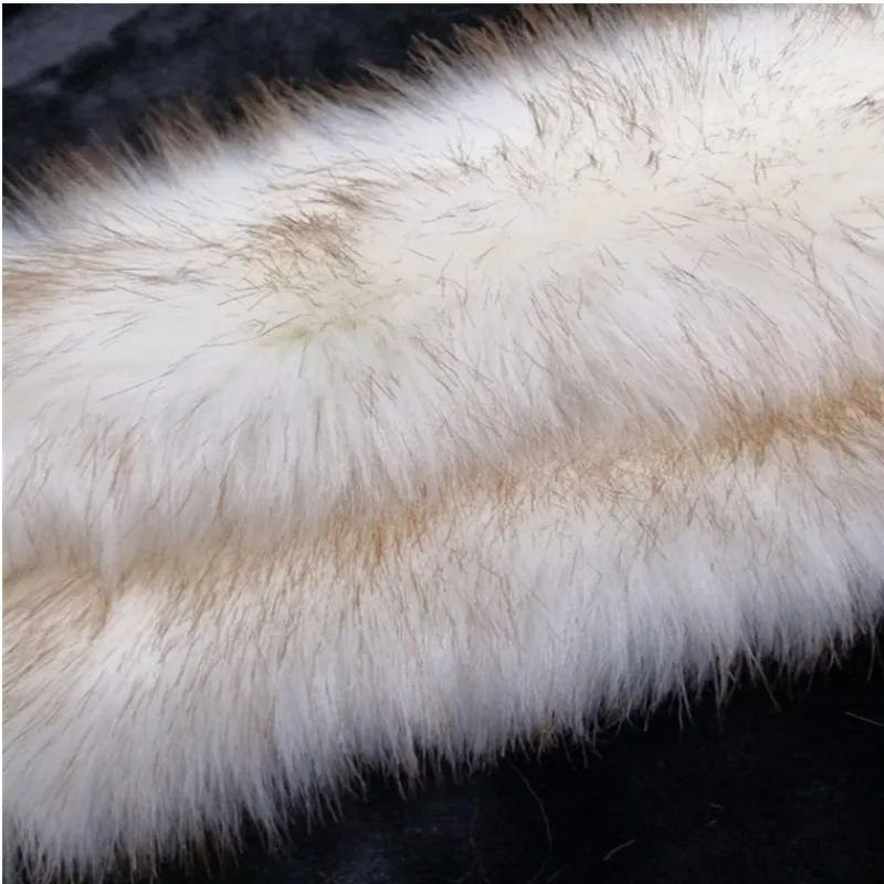 180*100cm Spot imitation fox fur white dyed coffee tip faux fox fur fabric for winter coat vest Fur collar toy fur tissu telas