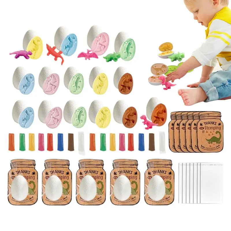 

Dino Eggs Dig Kit Dinosaur Egg Toy Kids 20 Pieces Molding Clay Dinosaur Clay Clay Craft Kit for Preschool Kindergarten Develop