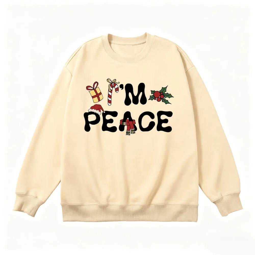 Śmieszne świąteczne bluzy z napisem \\\\\\\"I Come in Peace\\\\\\\" dla par, pasujące ubrania, świąteczny nadruk, festiwalowy świąteczny sweter, strój na przyjęcie bożonarodzeniowe