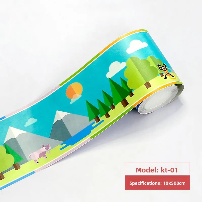 10cm x 500cm Multi-Room PVC Film Waterproof for Bath Kitchen Living Room Baseboard Cover
