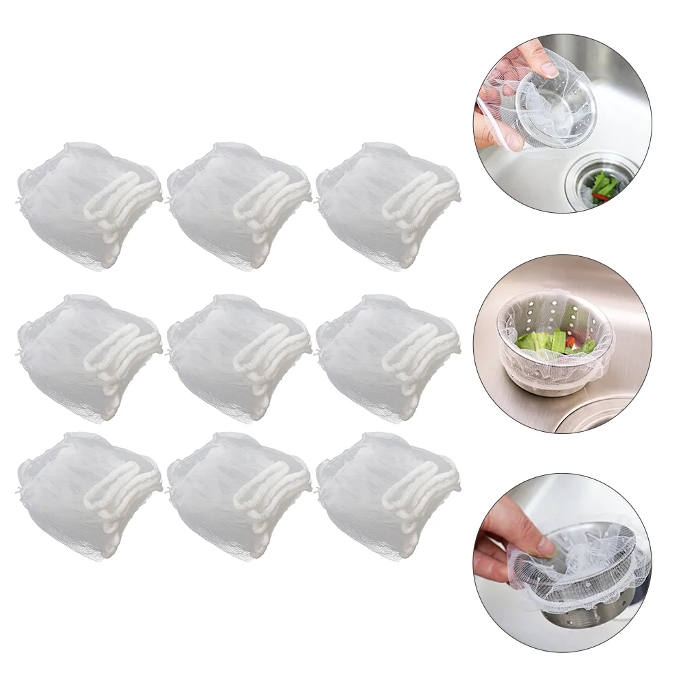 300 Pcs Sink Strainer Draining Bags Kitchen Mesh Filter Vegetable Net Washing Nets Anti-blocking