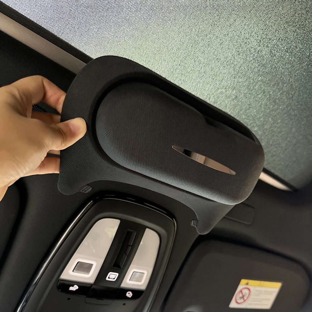 حل تخزين حامل النظارات الشمسية سهل الوصول، حامل مثبت على السقف كما هو موضح في علبة نظارات السيارة، تخزين مريح