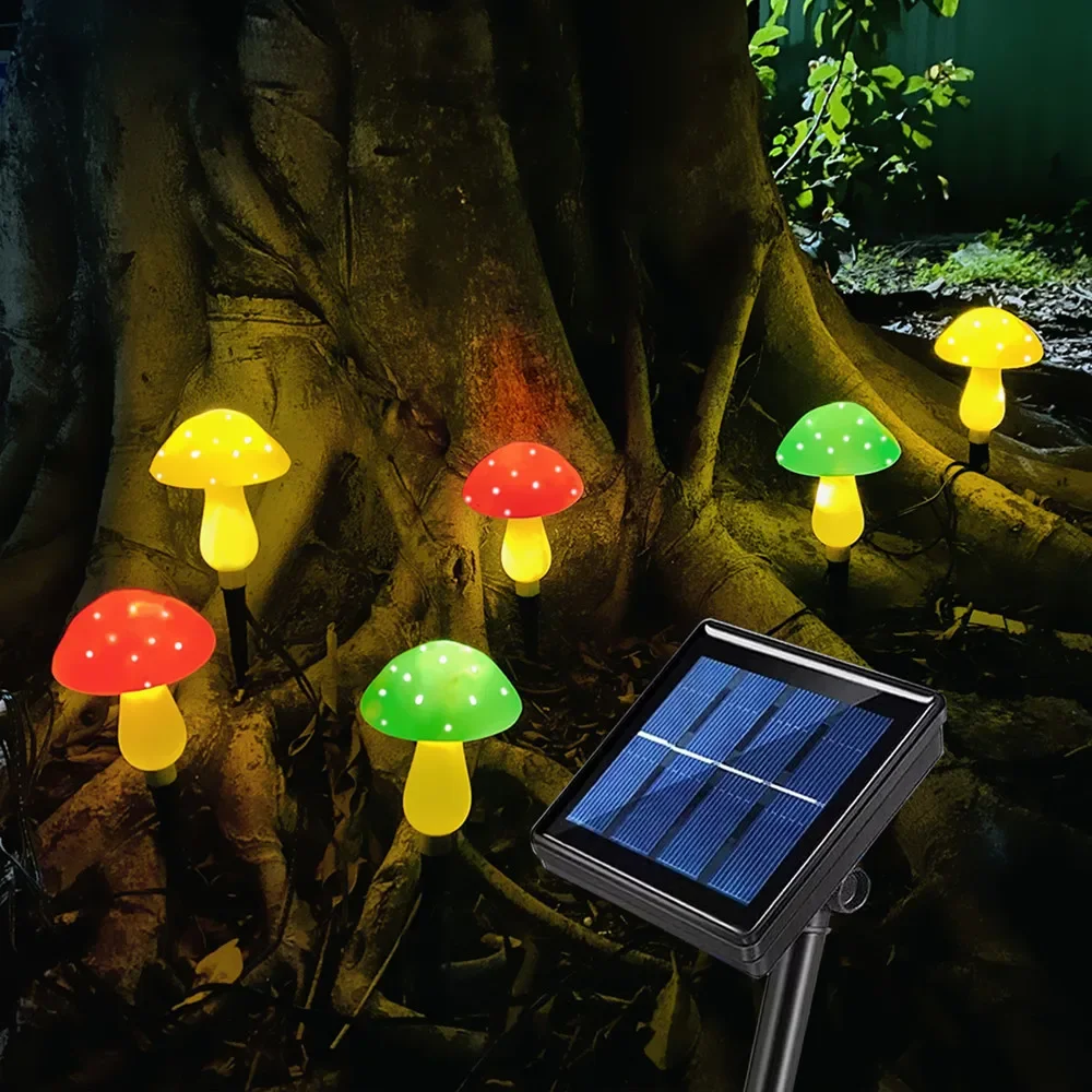 

8Head Solar Mushroom Light Garden Outdoor Decor 8 Modes Mushroom Lamp Pathway Landscape Yard Sunlight wedding
