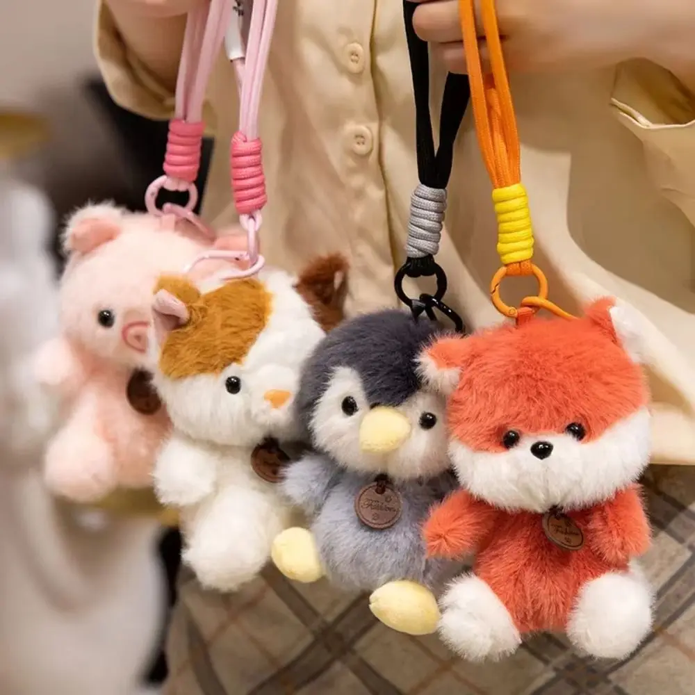 

Stuffed Animal Animal Plush Pendants Rabbit Duck Elephant Dinosaur Panda Sloth Keychain Hanging Ornament Keyring