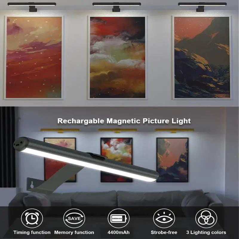 Barre Lumineuse LED Magnétique à Intensité Réglable, 3 Modes de Documents, Bras, Lampe de Lecture de oral et avec Télécommande