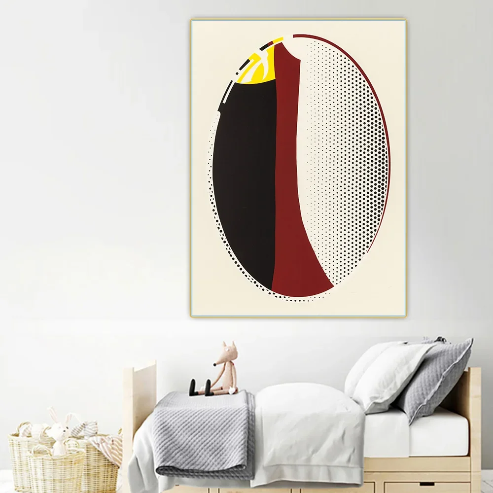 Citon Roy Lichtenstein《Mirror,1972》Pop art Canvas Oil Painting Artwork Poster Picture Wall Background Decor Home Decoration