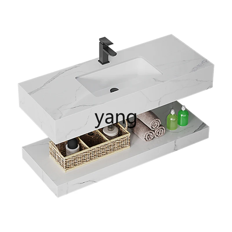 LMM Wall-mounted rock slab wash basin Extremely narrow wash basin Combination bathroom cabinet basin