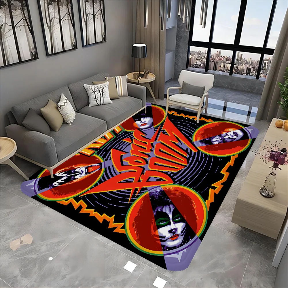 K_Kiss Band Floor Mat Bathroom Mat Kids Room Bedroom Decoration Balcony Anti-Slip Doormat Living Room Welcome Rug