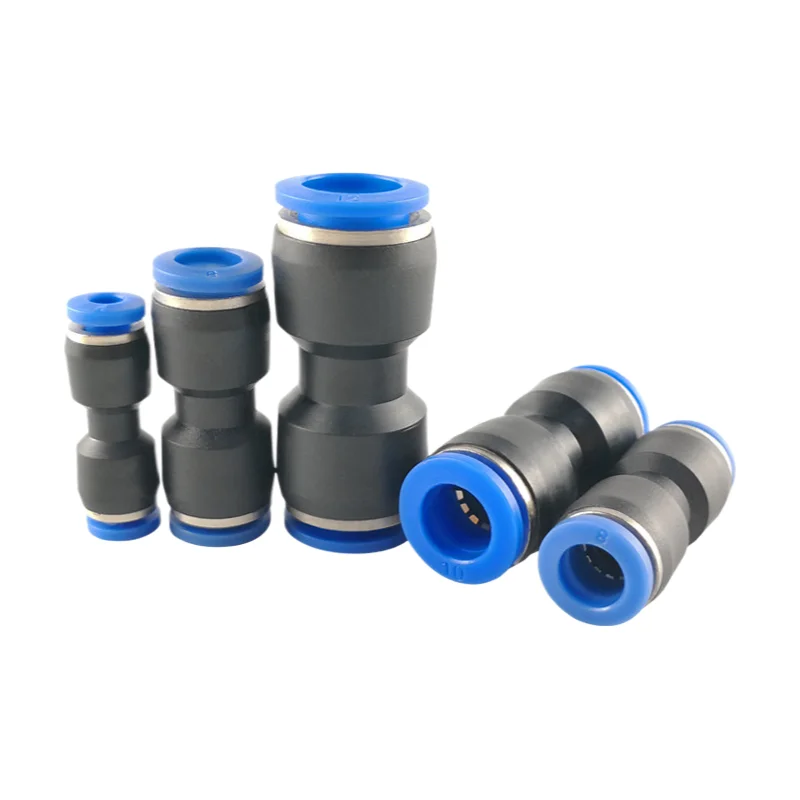 10Pcs Pneumatic Straight Push-In Fittings Plastic 2-Way Air Hose Connectors (PU 4/6/8/10/12/14/16mm)