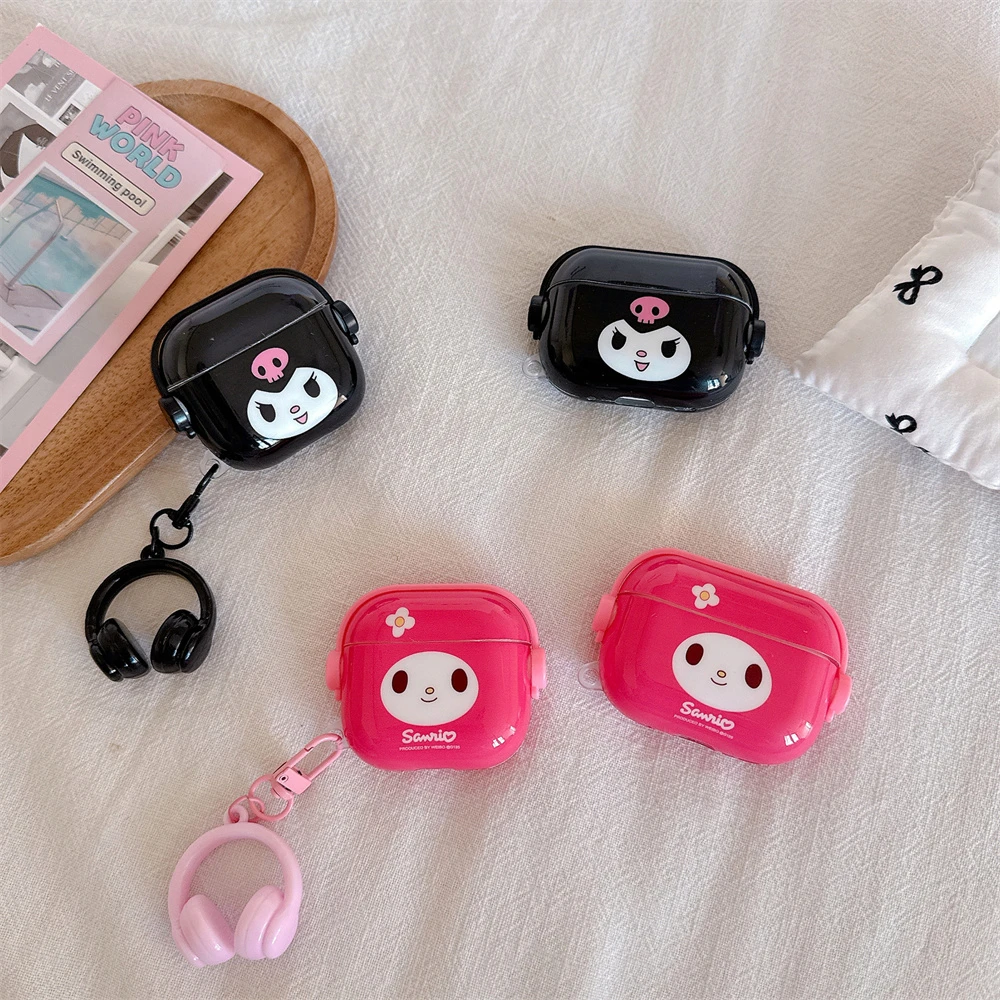 

New Music Kuromi Melody Earphone Case For Airpods 4 Pro 2 1 2 3 Wireless Bluetooth Headset Protective Cover For Airpods Pro3