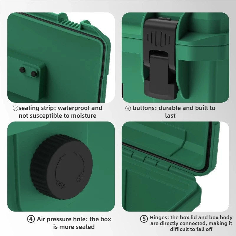 Caja de herramientas organizadora a prueba de agua, caja de herramientas con bloqueo de carcasa dura, Hardware de almacenamiento de capa, caja de herramientas para electricista, Maleta mecánica para motocicleta
