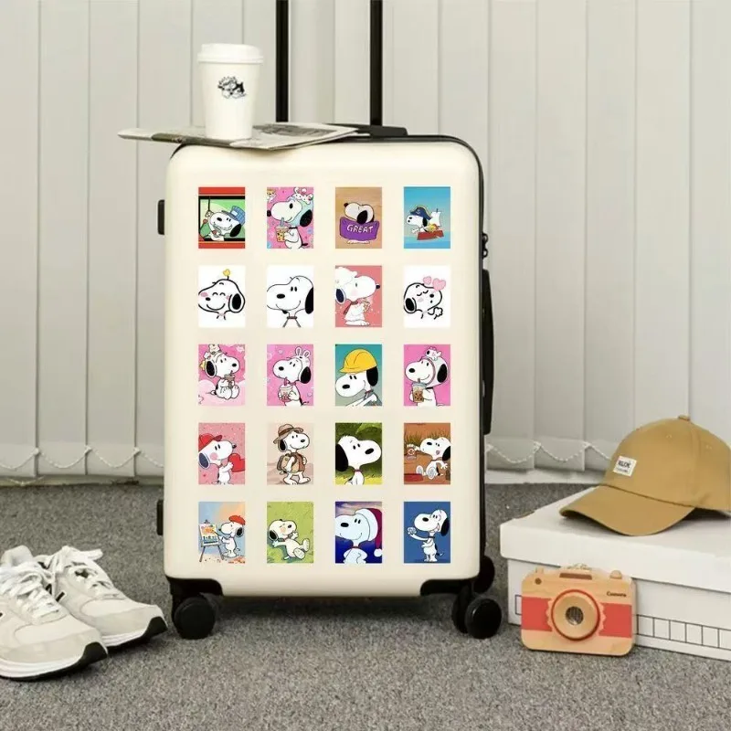 63 Uds. Snoopy dibujos animados lindo pegatina impermeable ordenador funda para teléfono móvil taza portátil maleta decoración regalo para niño y niña.