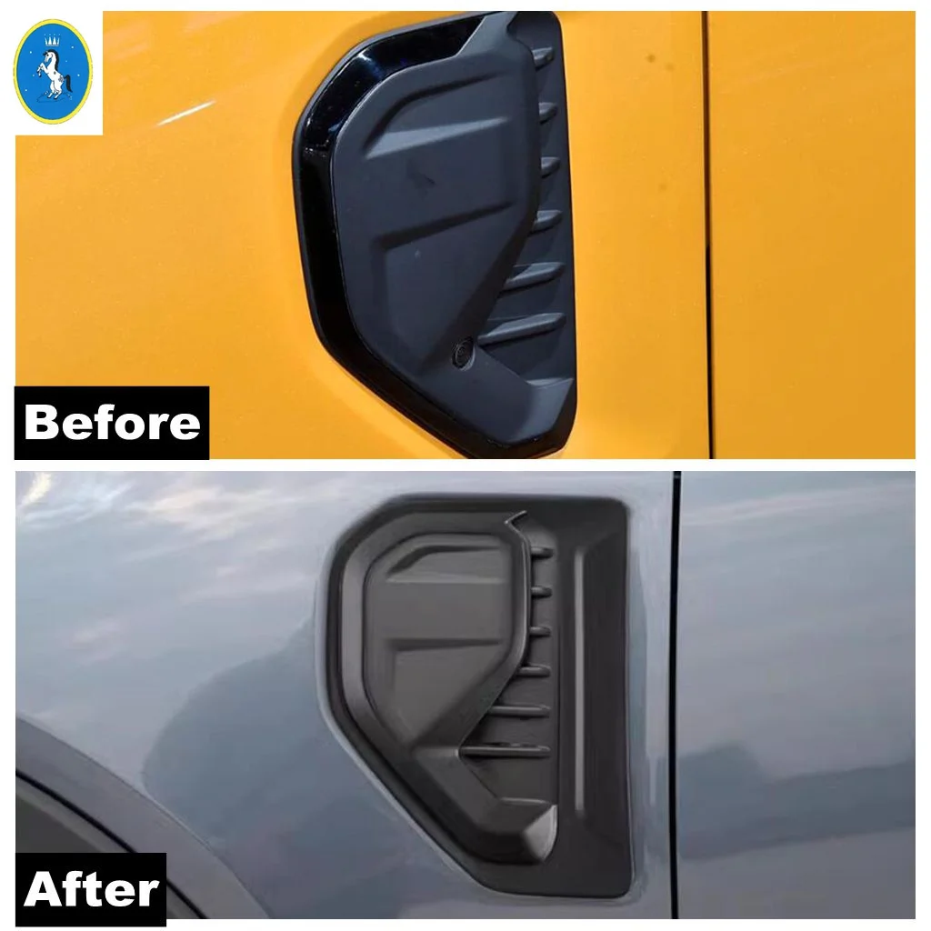 

ABS Carbon Fiber Car Side Cover Trim Front Side Air Vent Fender Guards Grille Cover Trims Car Styling For Ford Ranger 2023 2024