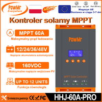 PowMr 60A MPPT Solar Charge Controller 3 Stages Charging for 12V 24V 36V 48V Battery 160VDC Solar Panel Can Parallel 12 Units