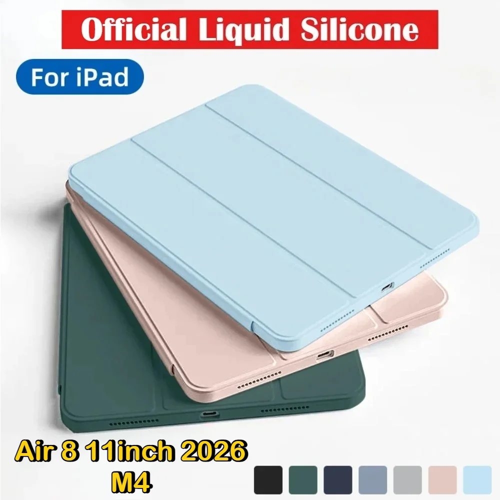 

2026 New Case for Ipad A19 12th Air 8th M4 Pro M5 13 11 A16 11th 10th 10.2 Mini7 6/5/4 12.9 M3 M2 Official Liquid Silicone Funda