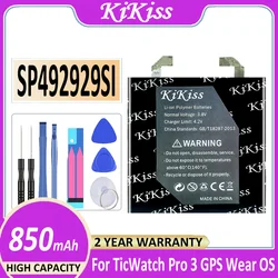 KiKiss Battery SP492929SI 850mAh/900mAh For TicWatch Pro 3 GPS Wear OS Smartwatch Bateria