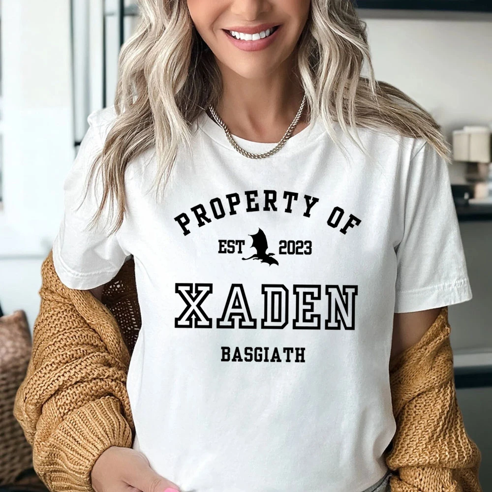 

Классическая футболка Basgiath War College Merch, женская футболка с четвертым крылом Xaden, топы унисекс с круглым вырезом для водителей, с драконом Райдером, Basgiath