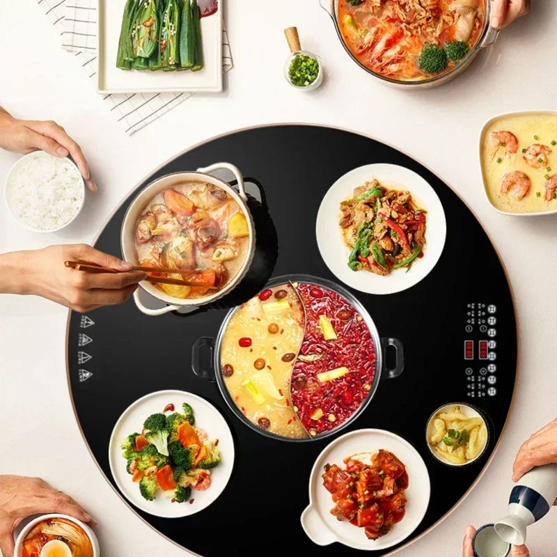 식탁 스마트 원형 인덕션 쿠커, 식품 절연 보드, 핫 포트 포함, 핫 보드, 전기 가열 접시, 가열, 핫 세일