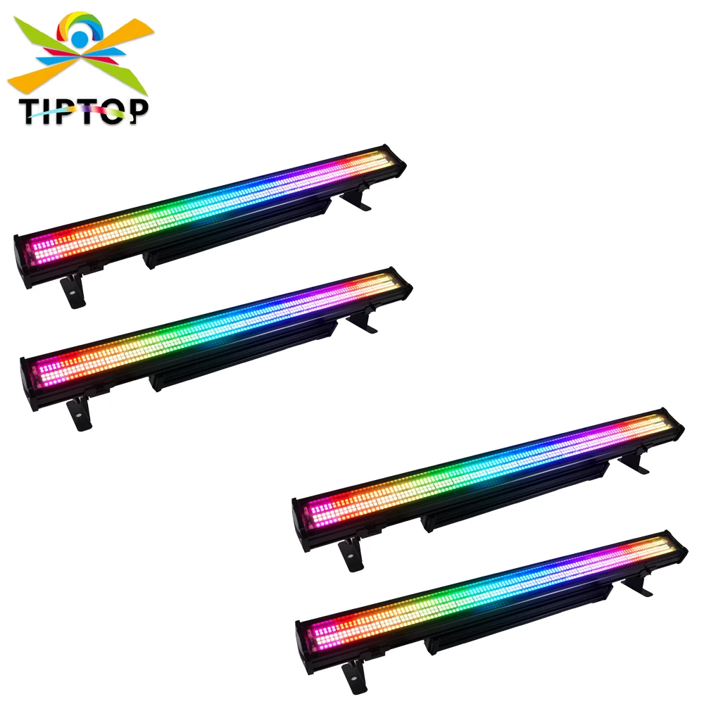 

TIPTOP 4 Pack 350W RGB White Strobe LED Wall Washer Light Color Changing LED Strip Light with DMX Bar Flood for Outdoor Indoor