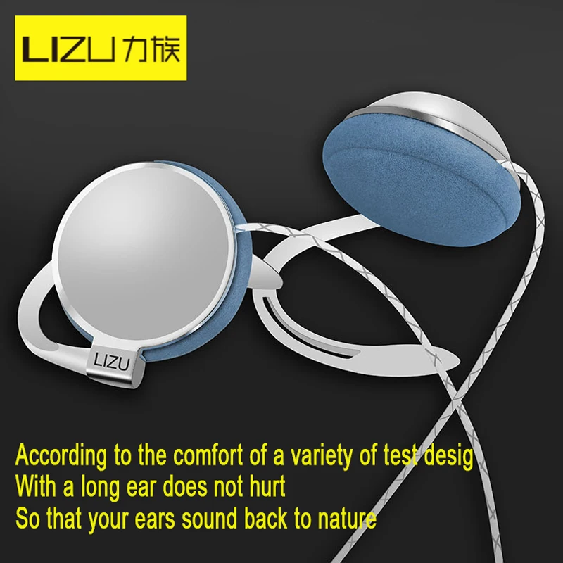 New Lizu wholesale ear-hook headset sports headphone with tuning hanging ear mobile phone headset  heavy bass HIFI headset kids