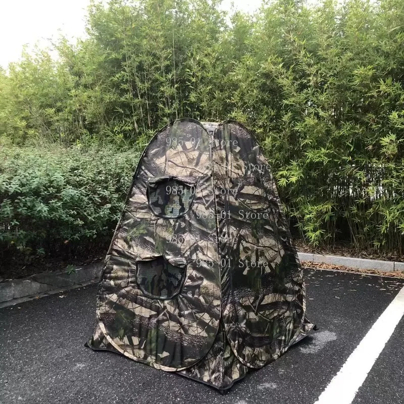 Outdoor Pop Up Photography Blind Tent 360 Degree Viewing 3 Sides 6 Windows Portable Camouflage Bird Watching Tent