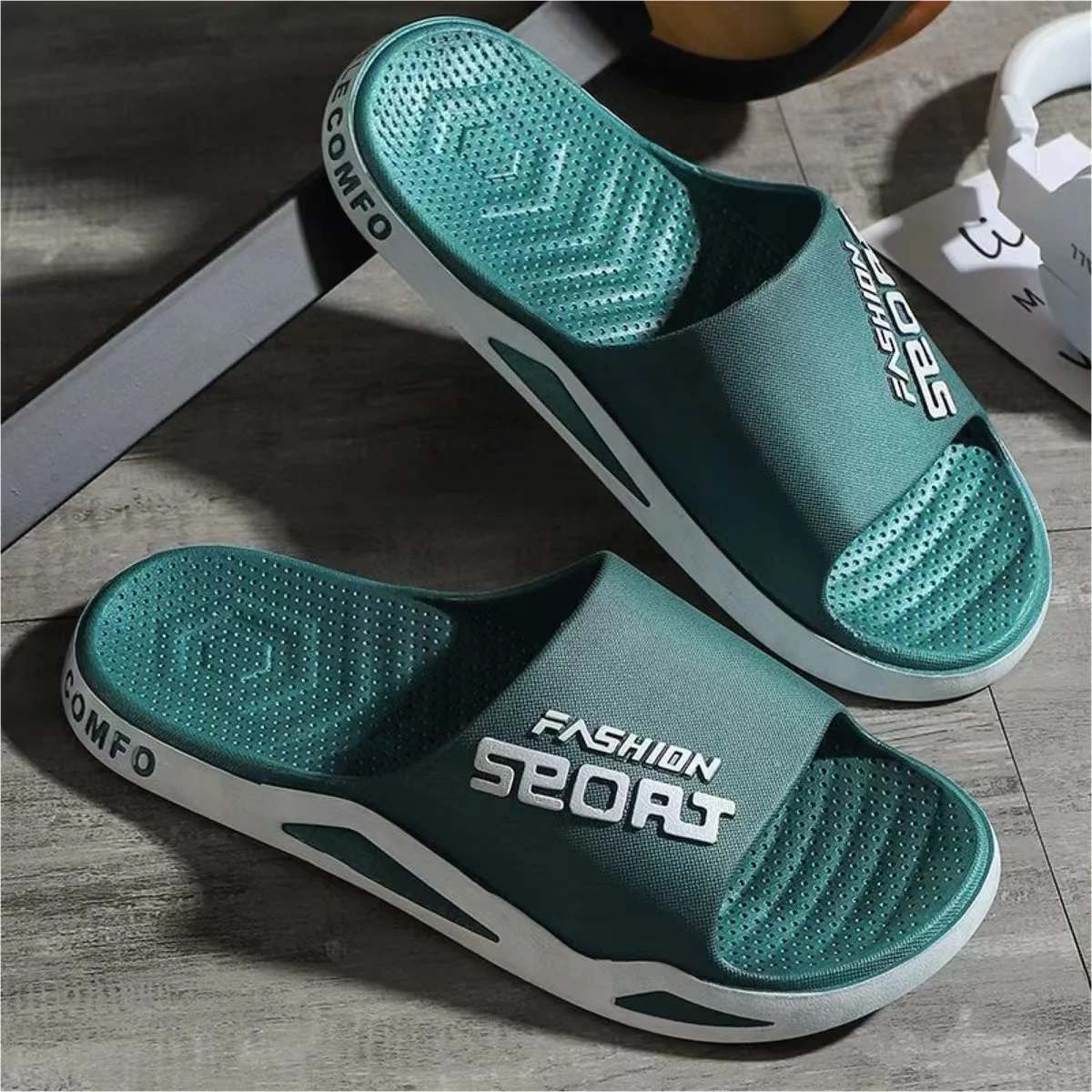 Summer Men's Outdoor Sandals Fashionable Alphabet Print Sports Hiking Party Leisure Beach Shoes College Indoor Shower Slip-resis