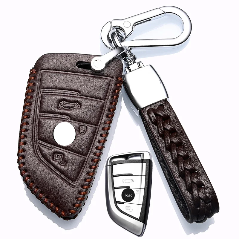 For BMW 3 5 Serial 520 530 540 320 325 330 X2 X3 X4 X5 i3 ix3 Leather Car Key Case Shell Keychain Keyring Protection Accessories