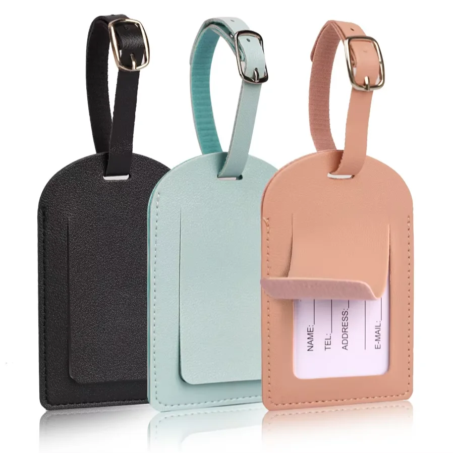 Women Men Luggage Tags PU Leather Travel Accessories Suitcase ID Address  Travel Accessories Luggage Tag Boarding Pass